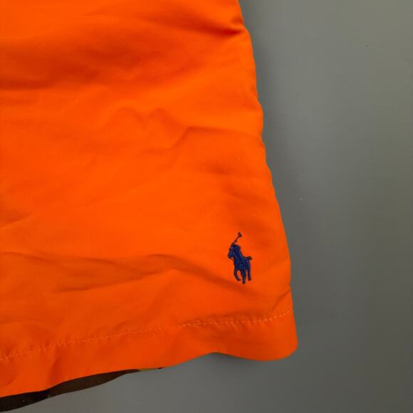 Polo Ralph Lauren Swim Trunks Boys XL Camo Orange Colorblock Mesh Lined Shorts - Picture 4 of 6
